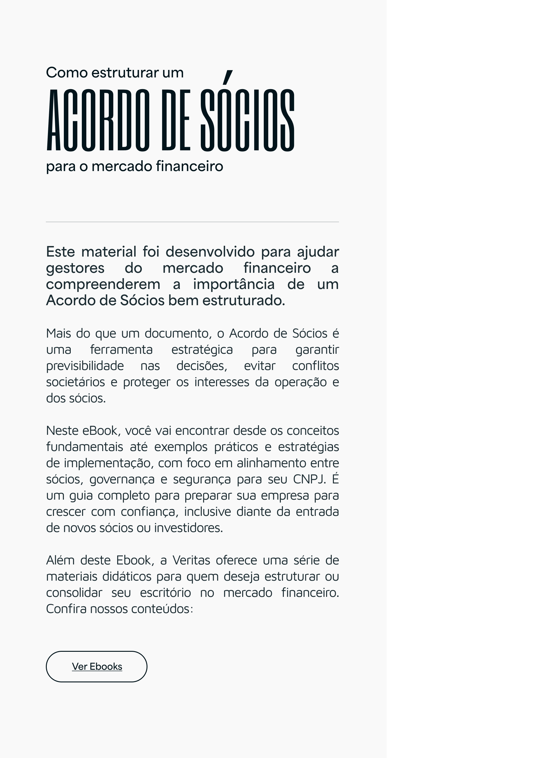 Página do material Como estruturar um Acordo de Sócios para o mercado financeiro